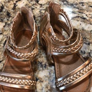 Gold toddler gladiator sandals